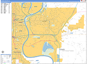 Council Bluffs  Wall Map Basic Style